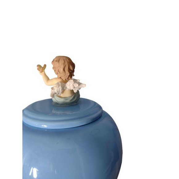 House of Lloyd 1999 Cherub Blessings Trinket Powder Jar Vanity Nursery Porcelain - Picture 4 of 6